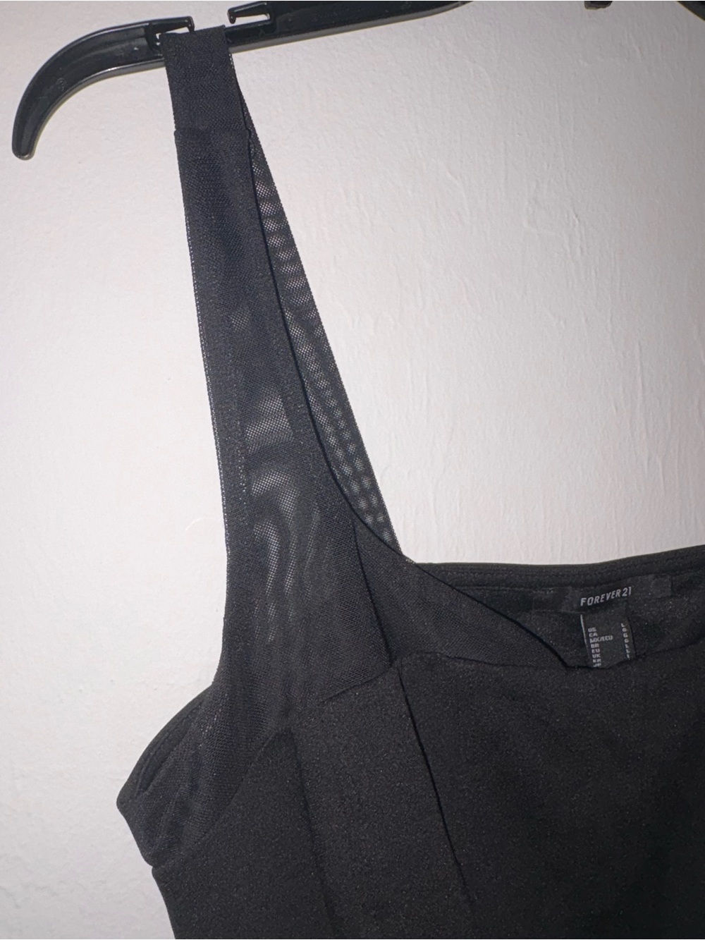 Forever 21 Black Sheer Panel Corset Going Out Top